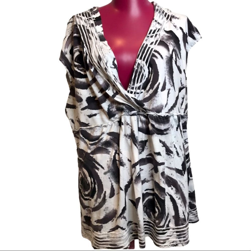 George Wrap-Style Sleeveless Tunic Plus sz 3X